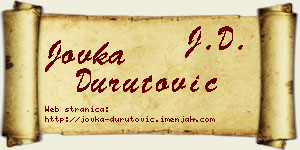 Jovka Durutović vizit kartica
